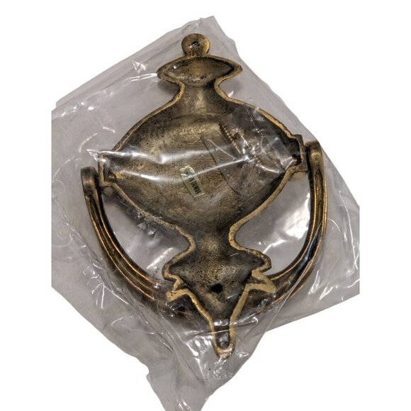 Vintage Solid Brass Door Knocker Fancy Colonial Unused With Screws 1980s - Picture 2 of 4